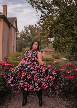 JessaKae Ebony Rose Dress* Midnight Collection|Midi Dresses