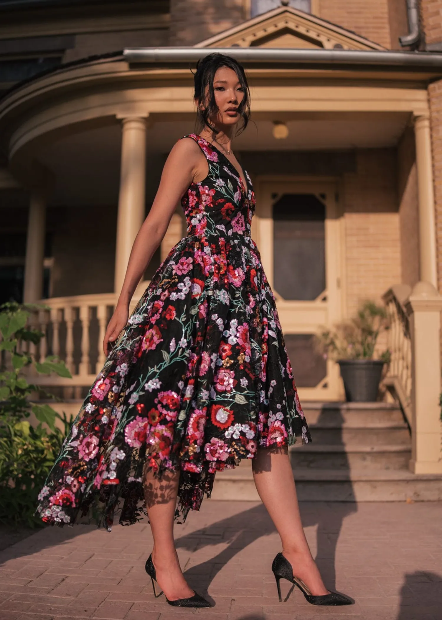 JessaKae Ebony Rose Dress* Midnight Collection|Midi Dresses