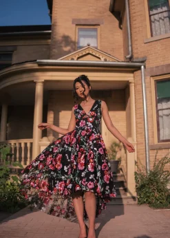 JessaKae Ebony Rose Dress* Midnight Collection|Midi Dresses