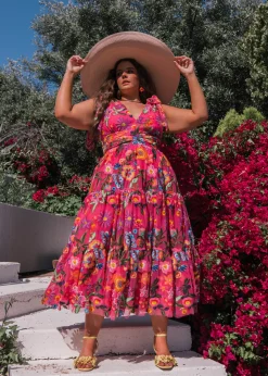 JessaKae Hibiscus Dress* Midi Dresses